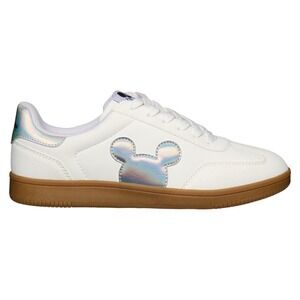 Disney Mickey Mouse Sneaker Women Size 9 White Iridescent Holographic Gum Sole